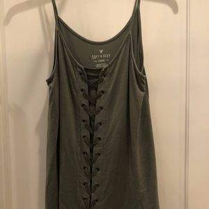 American Eagle Soft and Sexy Green Tank Sz M